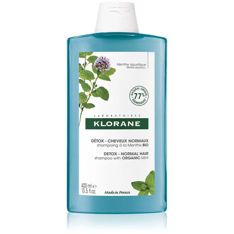 Klorane Organic Mint σαμπουάν καθαρισμού και αποτοξίνωσης για κανονικά μαλλιά 400 ml