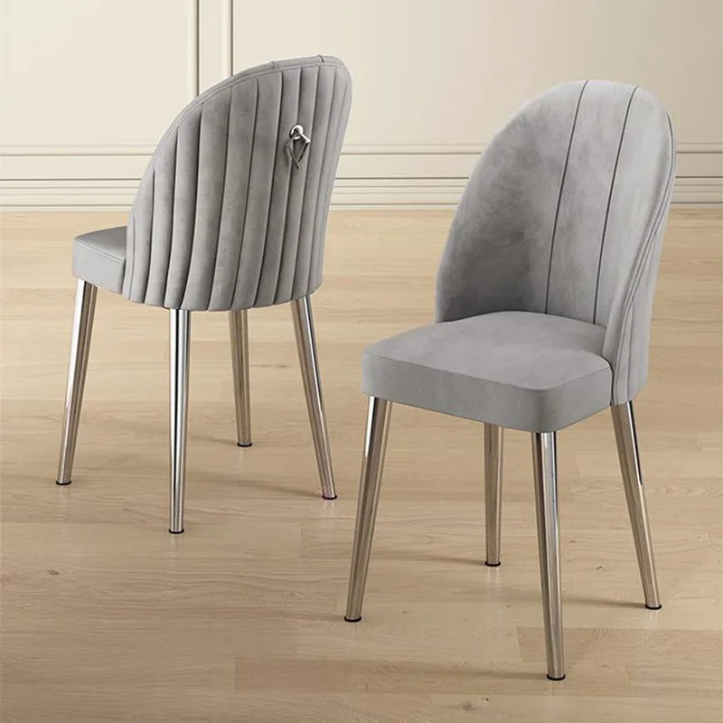Σετ Καρέκλες (6 Τμχ) Mara - Grey, Chrome 240Chr1765 (45x91x42 cm)