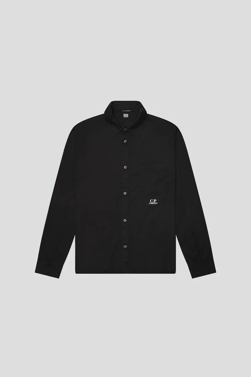 C.P. COMPANY Ανδρικό Μαύρο Organic Gabardine Lens Shirt