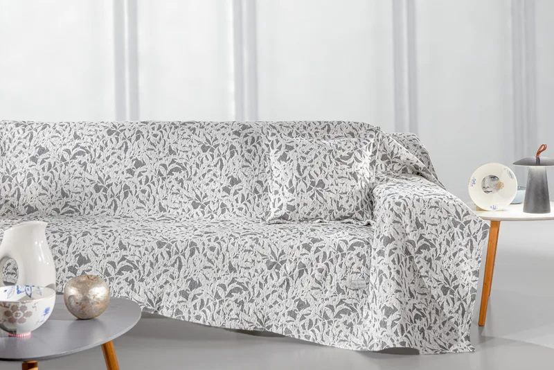 Ριχτάρι Βαμακερό Chenille Τριθέσιος 180x300εκ. Blossom Smoke Guy Laroche (Ύφασμα: Βαμβάκι 100%, Χρώμα: Smoke) - Guy Laroche - 5206480682292