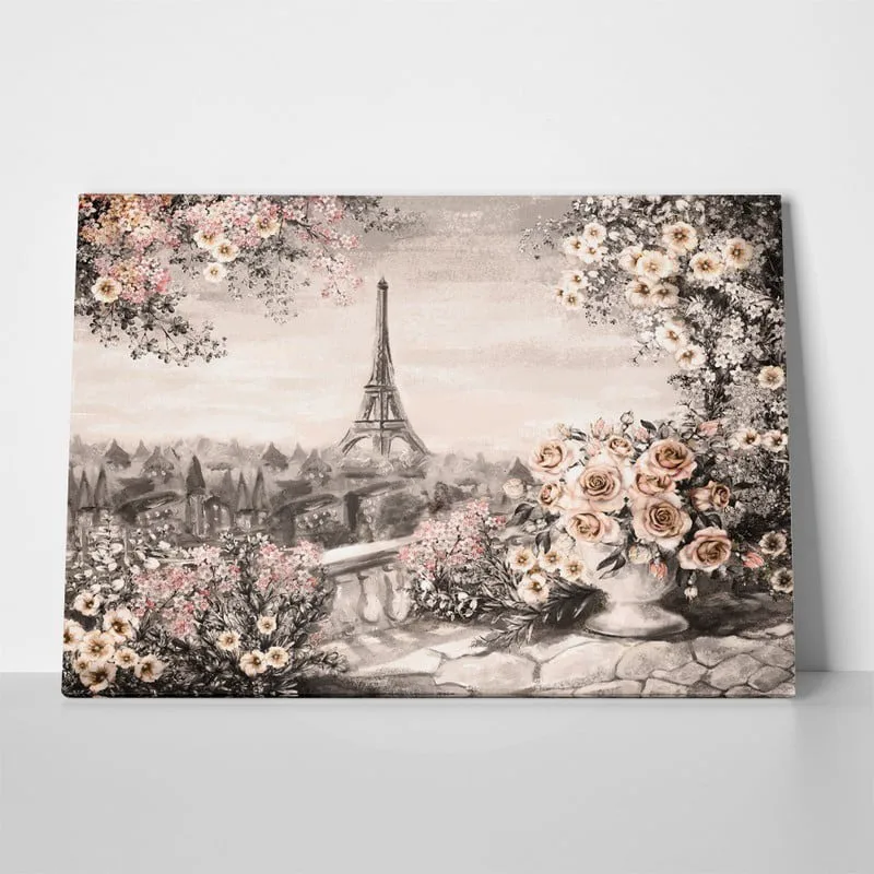 Πινακας σε καμβά SUMMER IN PARIS SEPIA