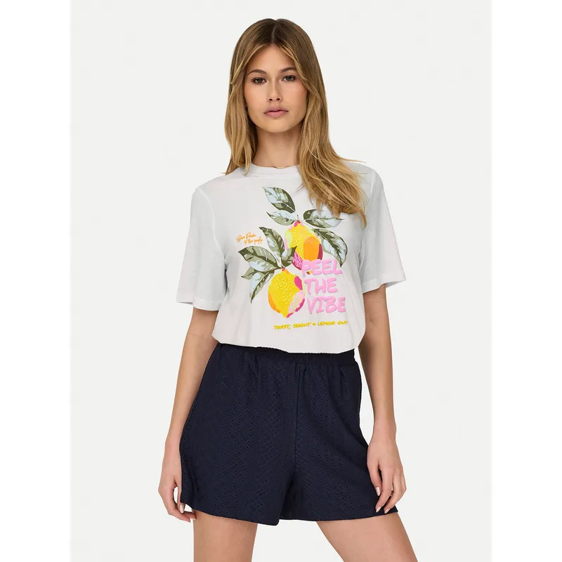 ONLY T-Shirt Bilins 15320615 Λευκό Regular Fit
