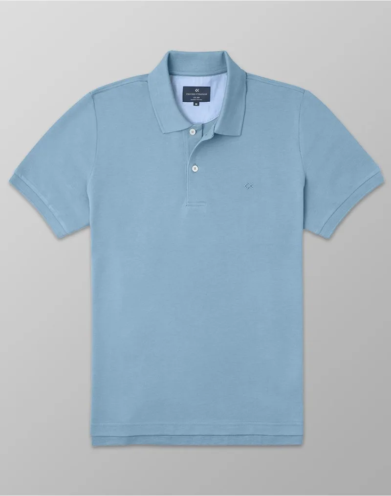 OXFORD COMPANY POLO KM 100% ΒΑΜΒΑΚΙ ΜΠΛΟΥΖΑ P511-PZ00.19-19 LightBlue