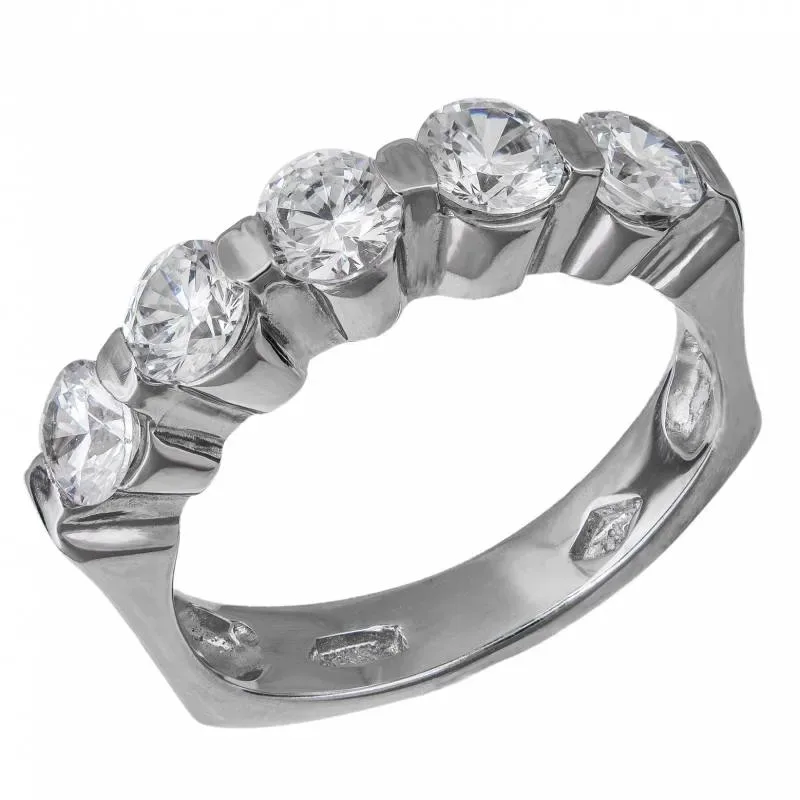 Λευκόχρυσο σειρέ δαχτυλίδι 14K 001956 001956 Χρυσός 14 Καράτια