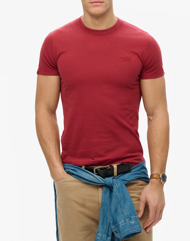 SUPERDRY ESSENTIAL LOGO EMB TEE ΜΠΛΟΥΖΑ ΑΝΔΡΙΚΟ M1011245A-G8R DarkRed