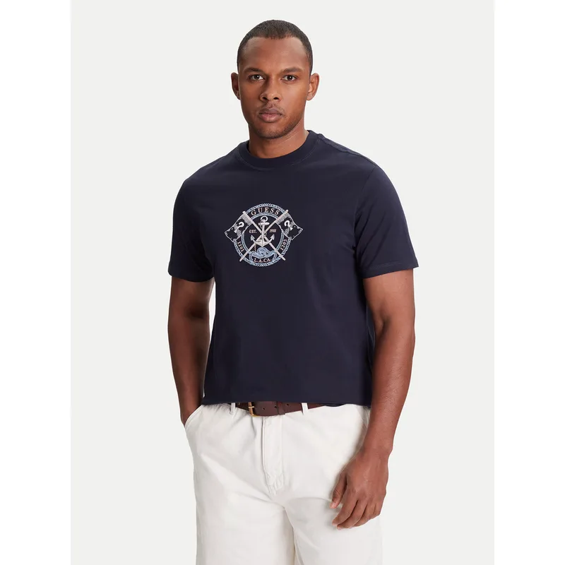 Guess T-Shirt M5YI62 K8FQ4 Σκούρο μπλε Regular Fit