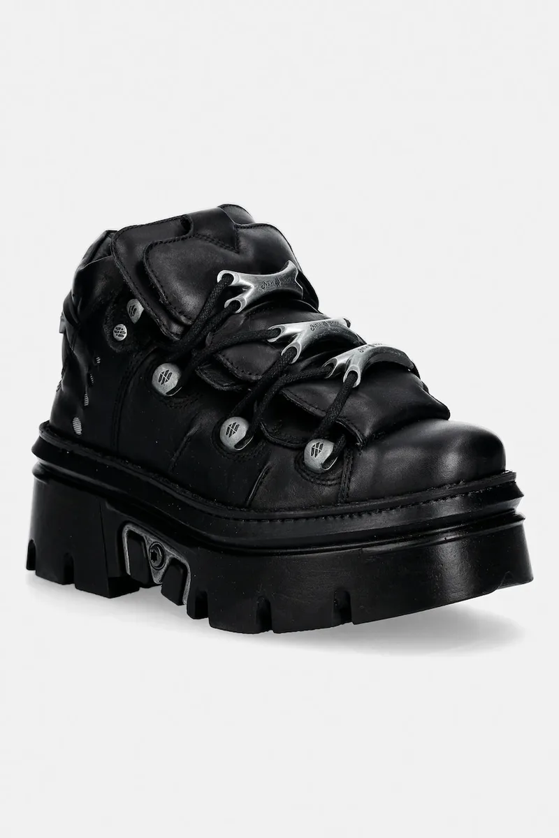 Δερμάτινα sneakers New Rock CRUST NEGRO, REACTOR NEGRO E14 casco CON