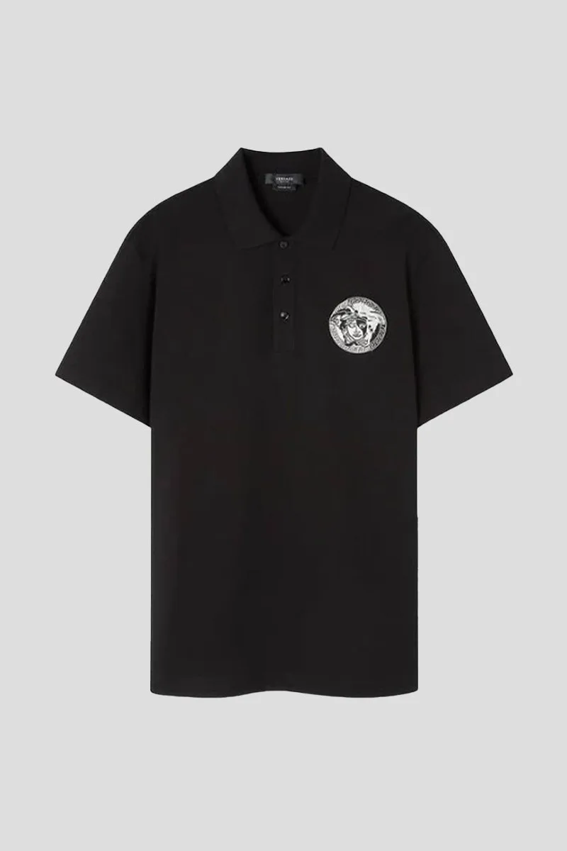 VERSACE Ανδρικό Μαύρο Medusa Polo Shirt