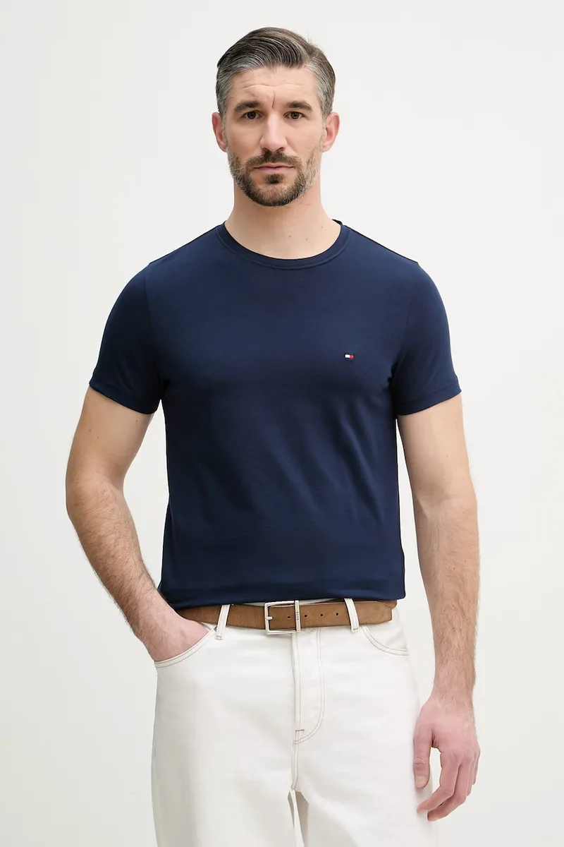 Tommy Hilfiger T-shirt basic ανδρικό βαμβακερό με ελαστάν