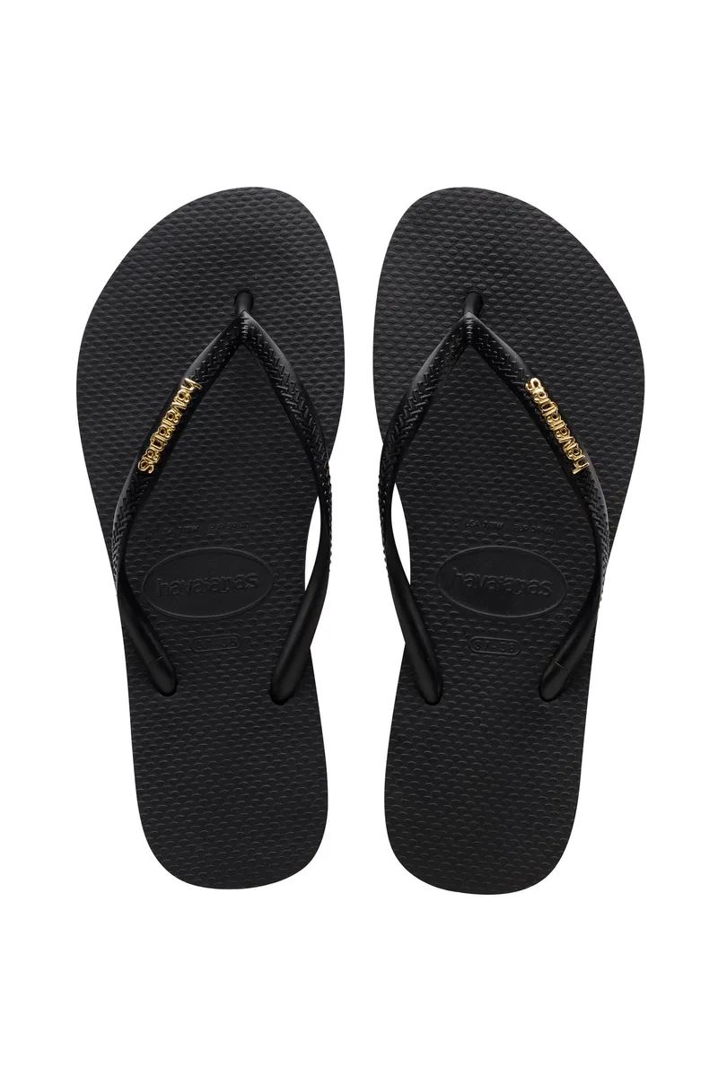 Havaianas γυναικείες σαγιονάρες "Slim Logo Metallic" - 4119875 Μαύρο - Χρυσό