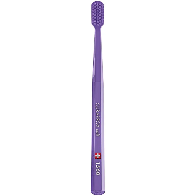 Curaprox CS 1560 Soft Toothbrush Χειροκίνητη Οδοντόβουρτσα με Μαλακές Ίνες για Βαθύ Καθαρισμό 1 Τεμάχιο - Μωβ / Μωβ