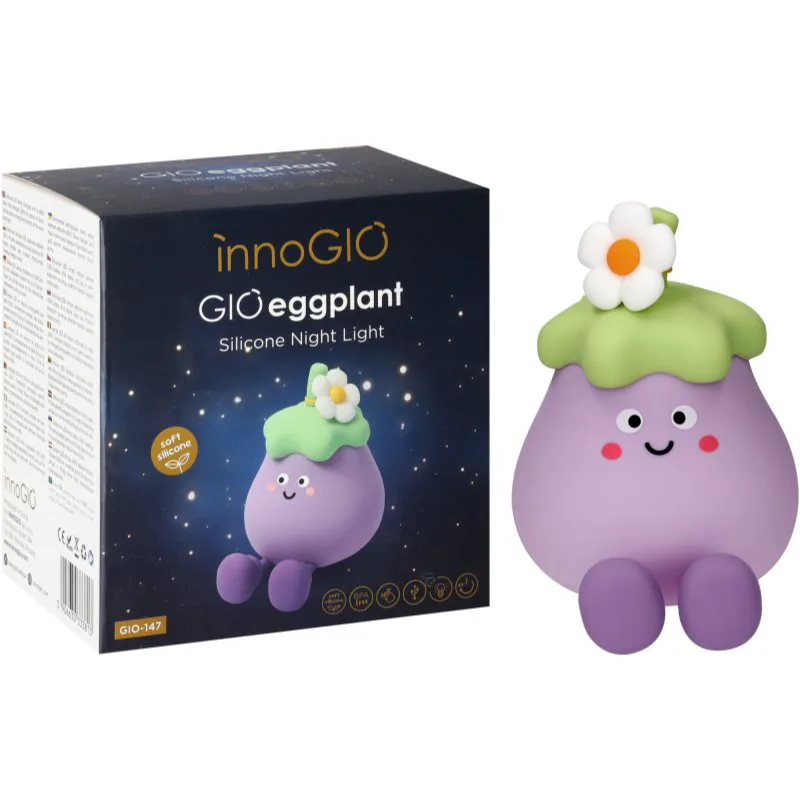 innoGIO GIOeggplant παιδική λάμπα LED με δυνατότητα ρύθμισης του φωτισμού 1 τμχ