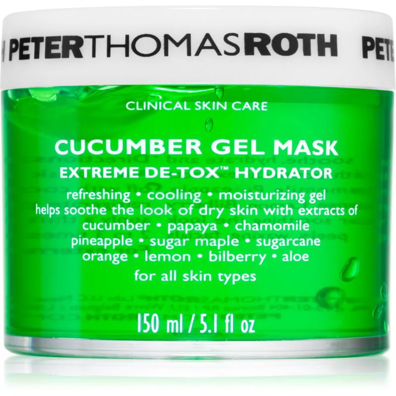 Peter Thomas Roth Cucumber De-Tox Gel Mask ενυδατική τζελ μάσκα Για πρόσωπο και τη περιοχή των ματιών 150 ml