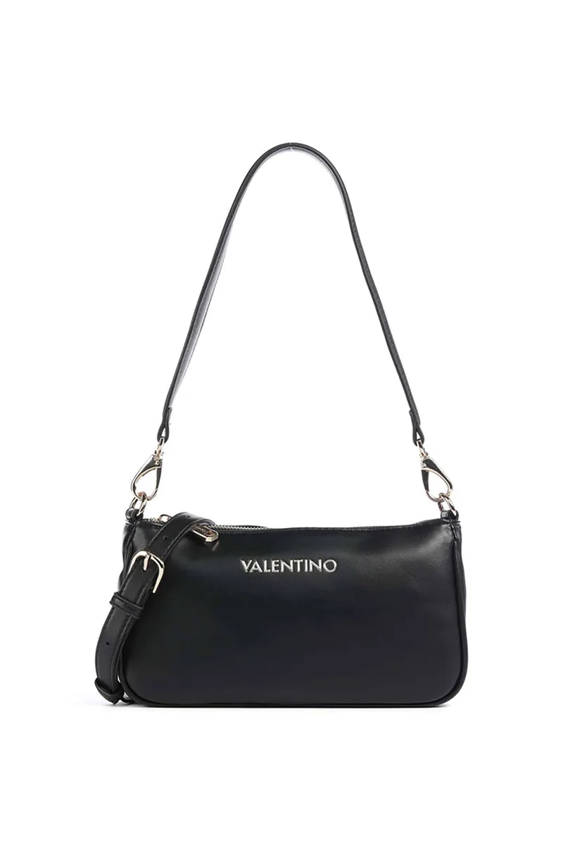 Valentino γυναικεία τσάντα ώμου με μεταλλικό λογότυπο "Clio Re" - 73LVBS9OG13/CLI Μαύρο