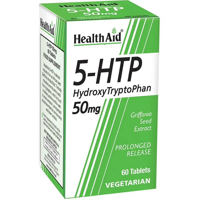 Health Aid 5-HTP 50mg Συμπλήρωμα Διατροφής Αμινοξέος 5-υδροξυ-τρυπτοφάνης Φυτικής Προέλευσης για την Καλή Λειτουργία του Νευρικού Συστήματος & Ενίσχυση της Διάθεσης 60tabs