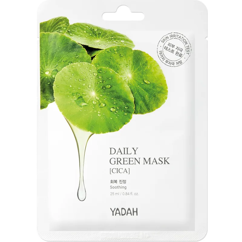 Yadah Daily Cica Soothing Green Mask Καταπραϋντική Μάσκα Προσώπου Καθημερινής Χρήσης με Εκχύλισμα Σεντέλα για Ευαίσθητη Επιδερμίδα 25ml