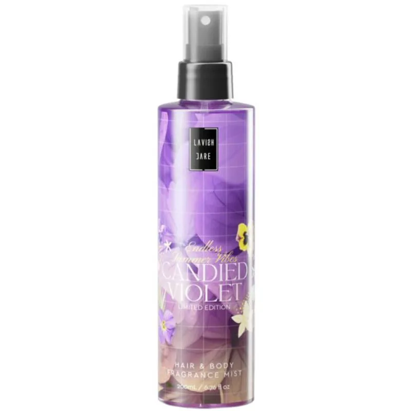 Lavish Care Candied Violet Fragrance Hair & Body Mist Αρωματικό Σπρέι Σώματος με Νότες Γαρδένιας & Κεχριμπάρι 200ml