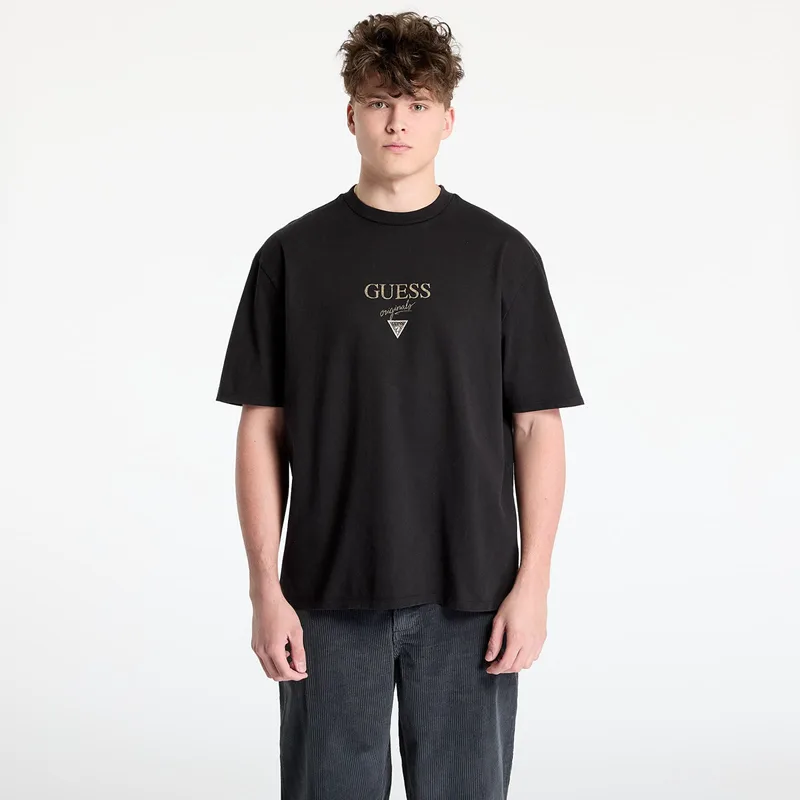 T-shirt GUESS Originals Eco Printed Baker Logo T-Shirt Jet Black Multi M