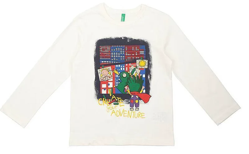 ΜΑΚΡΥΜΑΝΙΚΗ ΜΠΛΟΥΖΑ BENETTON CA MODERN TRADITION ΕΚΡΟΥ (82 CM)-(1-2 ΕΤΩΝ)