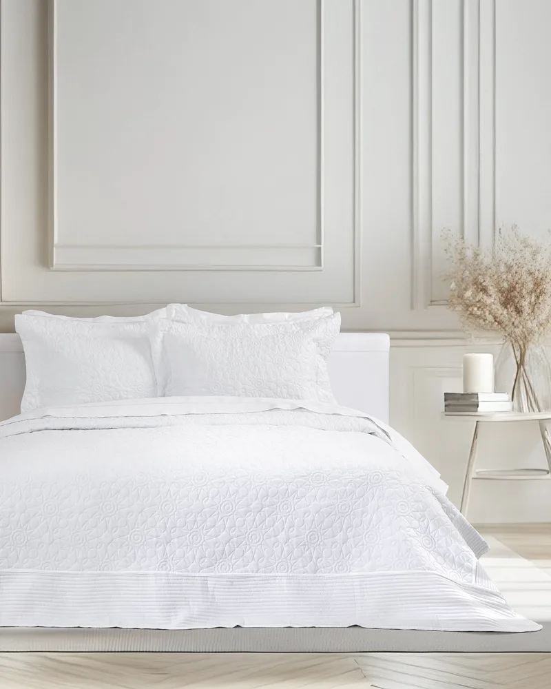 Σετ Κουβερλί King Size 3 Τεμαχίων Nima Calla White Λευκό 240x260
