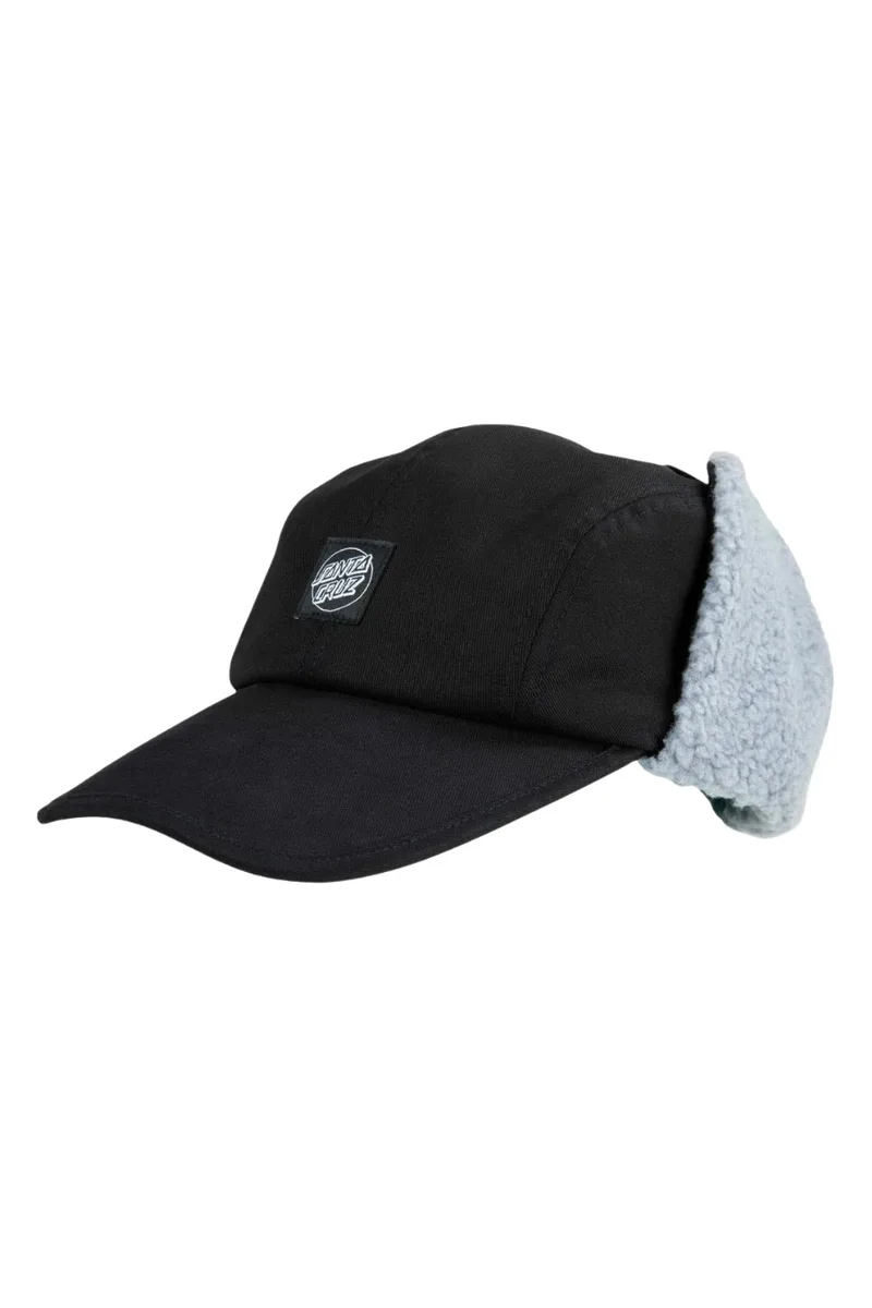 SANTA CRUZ Unisex Καπέλο Opus Dot Label Trapper Hat - ΜΑΥΡΟ-SCA-CAP-9537-BLACK