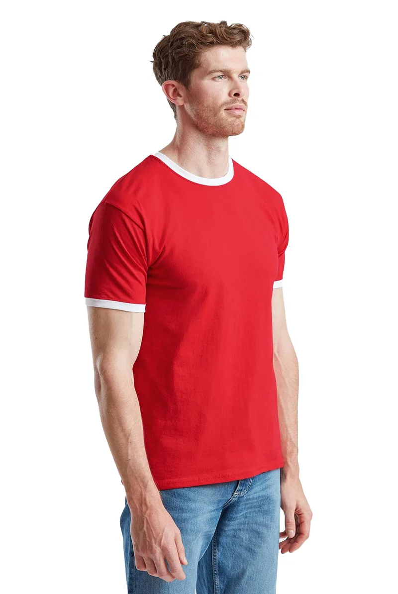 Ανδρικό T-Shirt Ringer 61-168-0 Fruit of the Loom Red/White