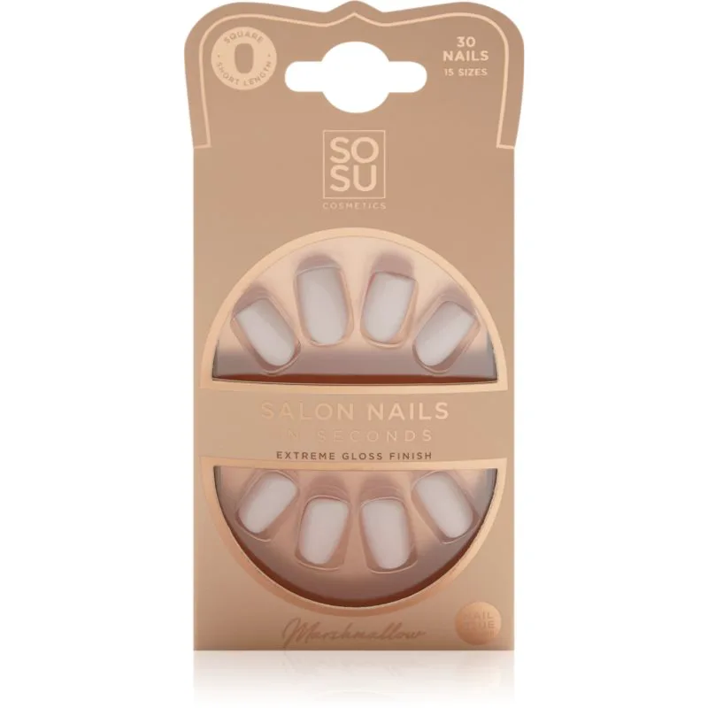 SOSU Cosmetics Salon Nails Ψεύτικα νύχια απόχρωση Marshmallow 30 τμχ