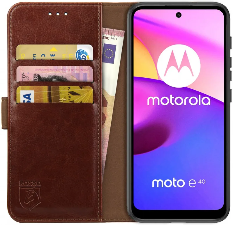 Κόκκινο Element PU Θήκη Πορτοφόλι Motorola Moto E40 / E30 / E20 - Brown (8719246342332)