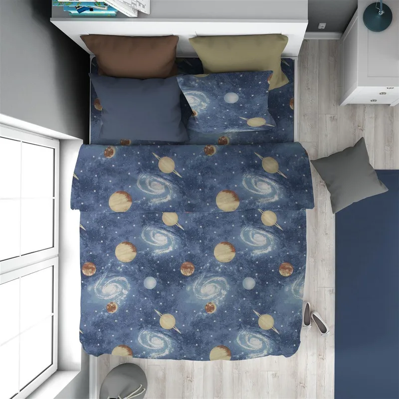 Παπλωματοθήκη Εμπριμέ kids Milky Way 185 160x240 Blue