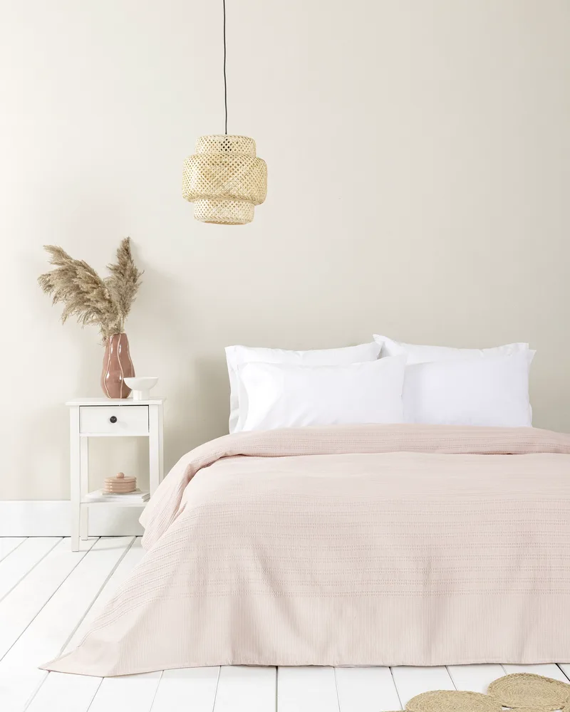 Κουβέρτα King Size Nima Dune Rose Ροζ Ροζ 240x260