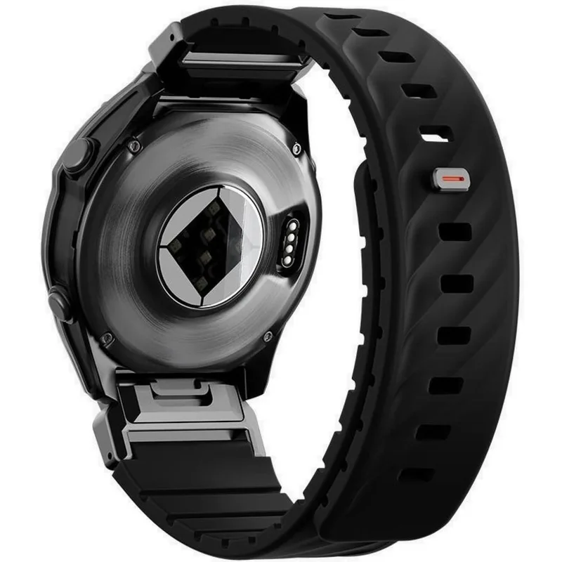 Λουράκι Garmin Watch 22mm Uniq Fluo από Αδιάβροχη Σιλικόνη & Ανοξείδωτο Ατσάλι - Midnight Black (UNIQ-22MM-FLUOMBLK)