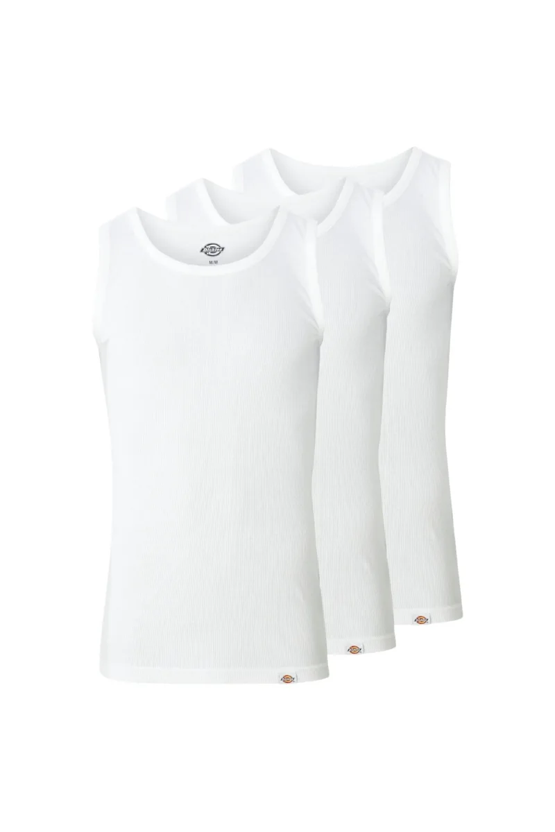 Dickies Ανδρικά Tank Top 3 Pack - Λευκά-DK0A4ZB2WHX1-WHITE