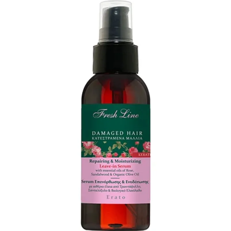 Fresh Line Damaged Hair Erato Repairing & Moisturizing Leave-In Serum Όρος Επανόρθωσης & Ενυδάτωσης Ερατώ Κατάλληλος για Ταλαιπωρημένα Μαλλιά 100ml