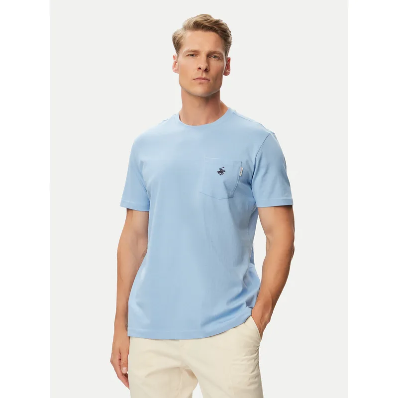 Beverly Hills Polo Club T-Shirt P-SS26M-TS414000 Ανοιχτό μπλε Regular Fit