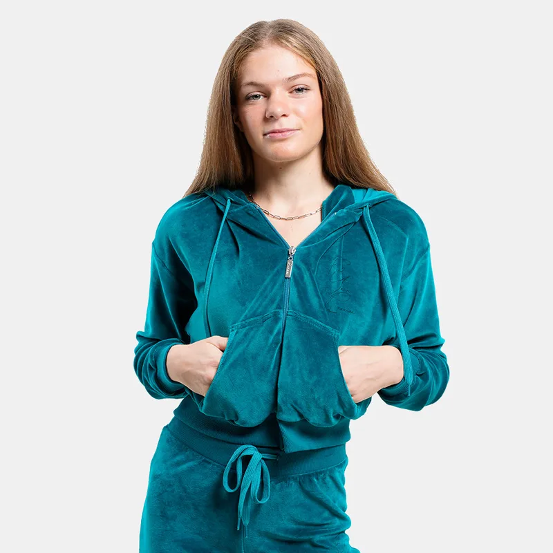 Target Hoodie Crop Jacket Velour Fuel Γυναικεία Ζακέτα (9000150050_412)