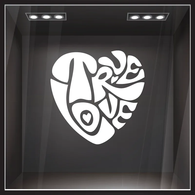 Αυτοκόλλητο βιτρίνας TRUE LOVE
