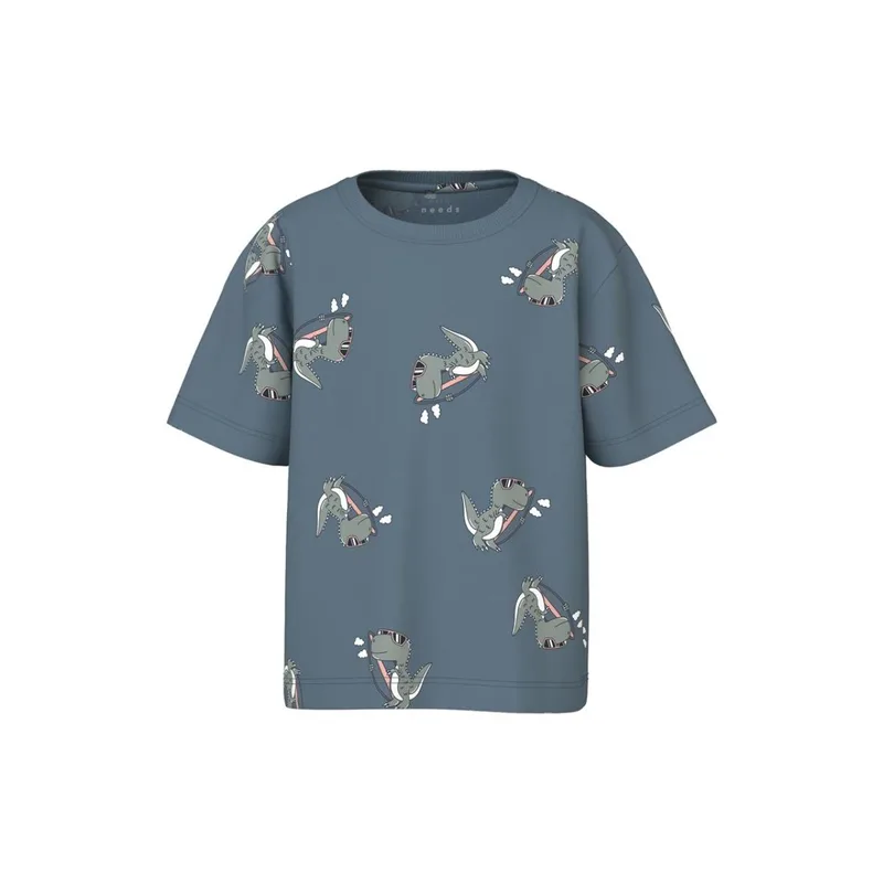 Μπλούζα μακό αγόρι name it-13241581-Blue Mirage-organic cotton