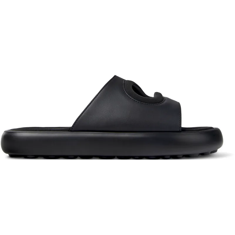 CAMPER Twins - Πέδιλα Για Ανδρικα - Μαύρο, Μέγεθος 42, Smooth leather/Cotton fabric