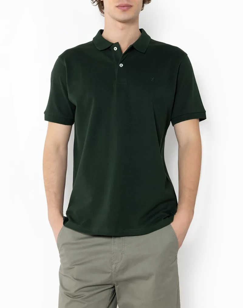 THE BOSTONIANS ΜΠΛΟΥΖΑ POLO PIQUE REGULAR FIT 3PS0001-DARK DarkGreen