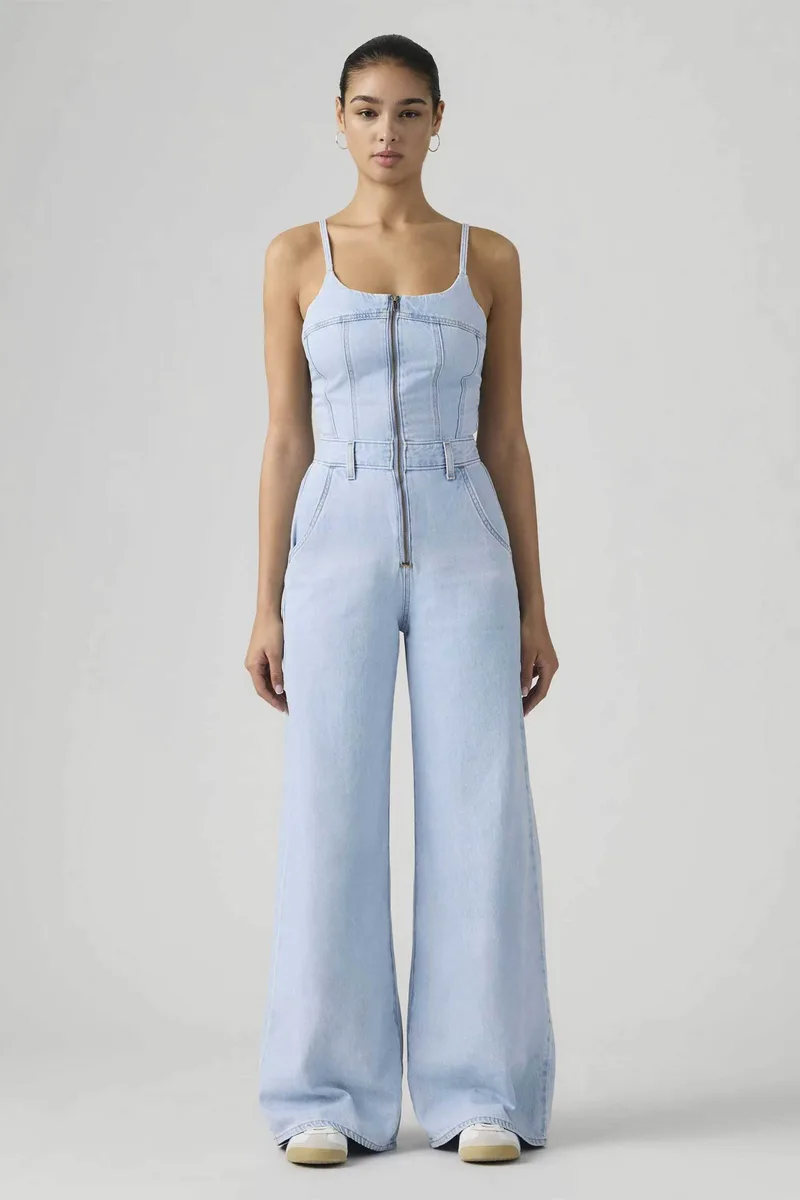 Levi's® γυναικεία denim ολόσωμη φόρμα αμάνικη Slim Fit "Bustier" - 001WC0005 Denim Blue Ανοιχτό