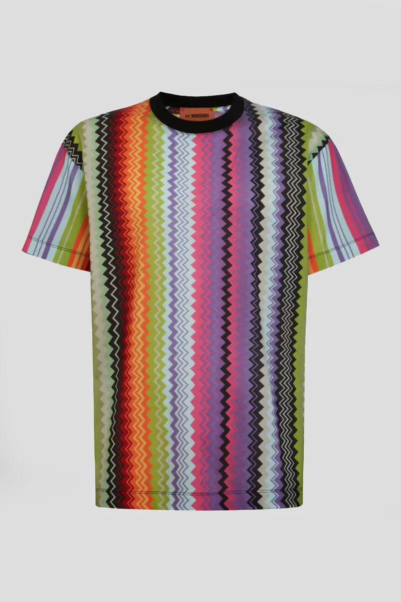 MISSONI Ανδρικό Πολύχρωμο Multicoloured Vertical T-Shirt