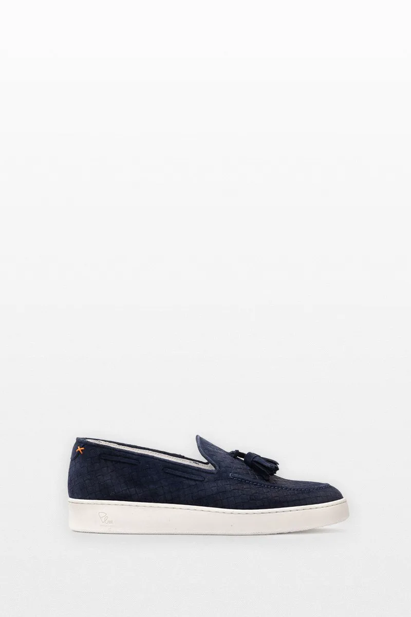 PHILIPPE LANG Ανδρικό Suede Knitted Moccasins/Navy