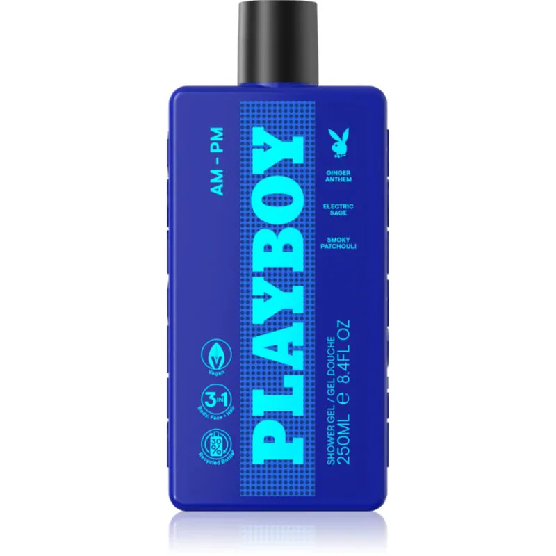 Playboy AM - PM τζελ για ντους 3 σε 1 για άντρες 250 ml