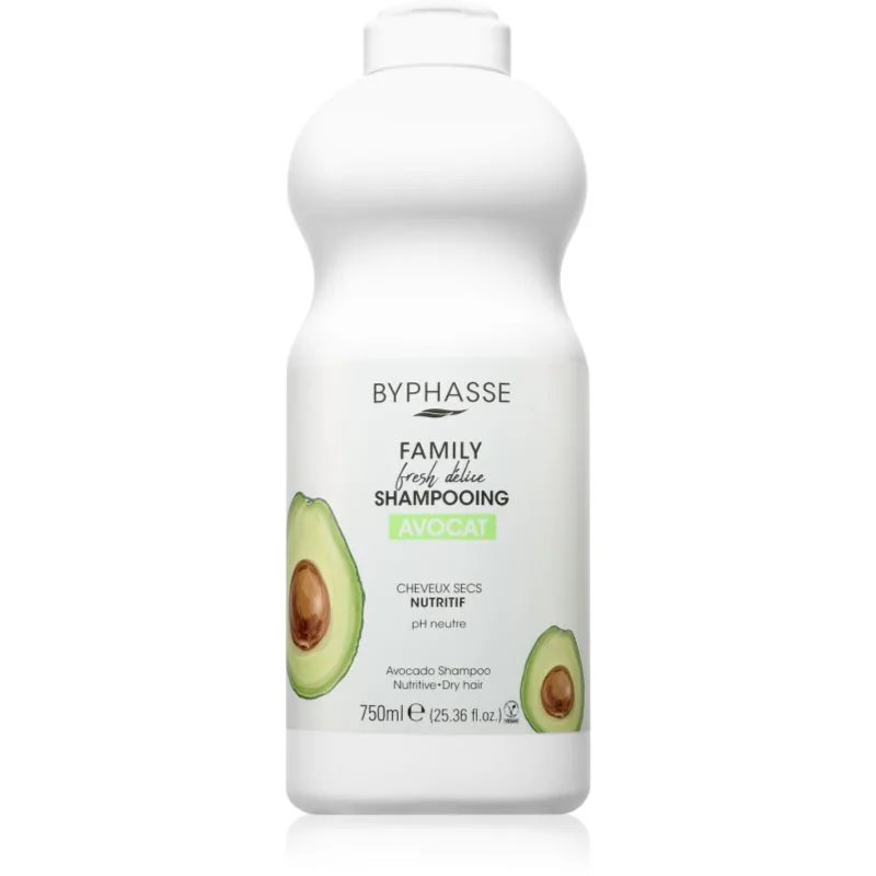 BYPHASSE Avocado σαμπουάν για ξηρά μαλλιά 750 ml