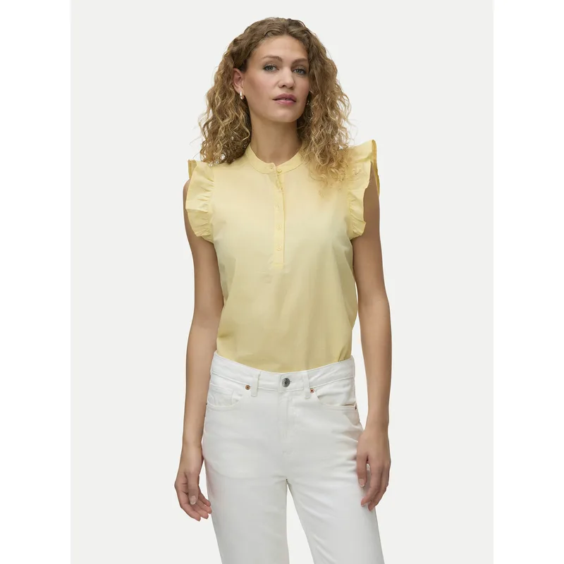 Vero Moda Μπλουζάκι Selma 10345667 Ανοιχτό κίτρινο Regular Fit