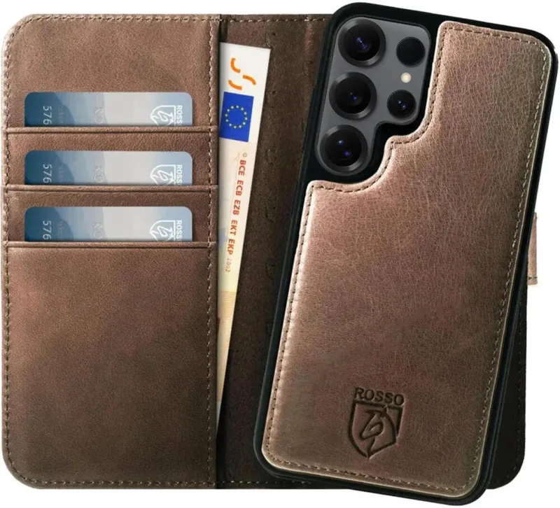 Θήκη Samsung Galaxy S25 Ultra Κόκκινο Elite Δερμάτινο Πορτοφόλι με MagSafe - Brown (8719246463433)