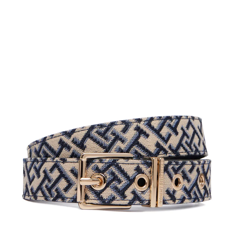 Ζώνη Tommy Hilfiger Th Square 2.5 Jacquard AW0AW18894 Μπεζ