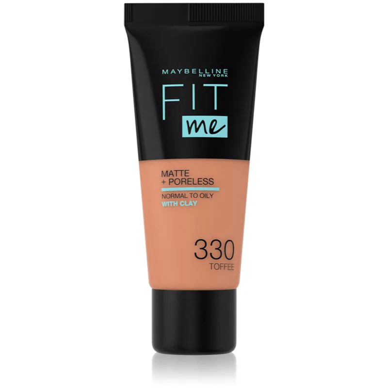 MAYBELLINE NEW YORK Fit Me! Matte+Poreless Ματ μεικ απ για κανονική προς λιπαρή επιδερμίδα απόχρωση 330 Toffee 30 ml