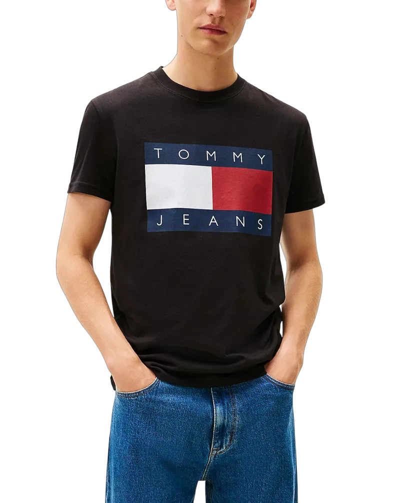 Ανδρικό T-shirt Μαύρο Tommy Jeans DM0DM22645-BDS