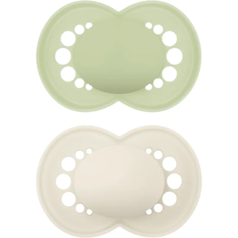 MAM Original 16m+ πιπίλα Green/ Μπεζ 2 τμχ